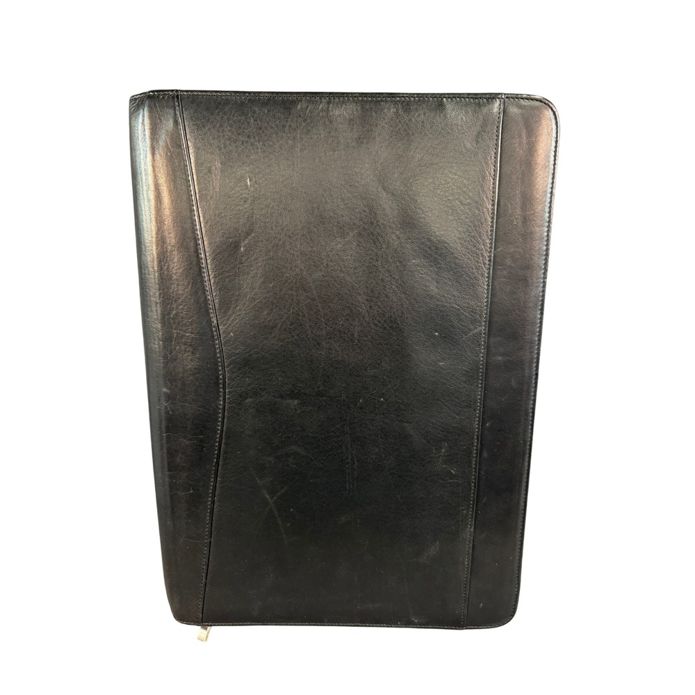 Osgood Marley Black Leather Zip Around Portfolio Organizer Business Folder